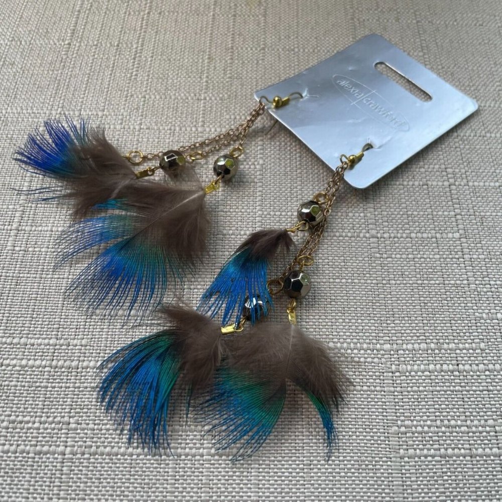 Alexia Crawford Women Earrings Multicole Feather Ear Jewelry Read desc